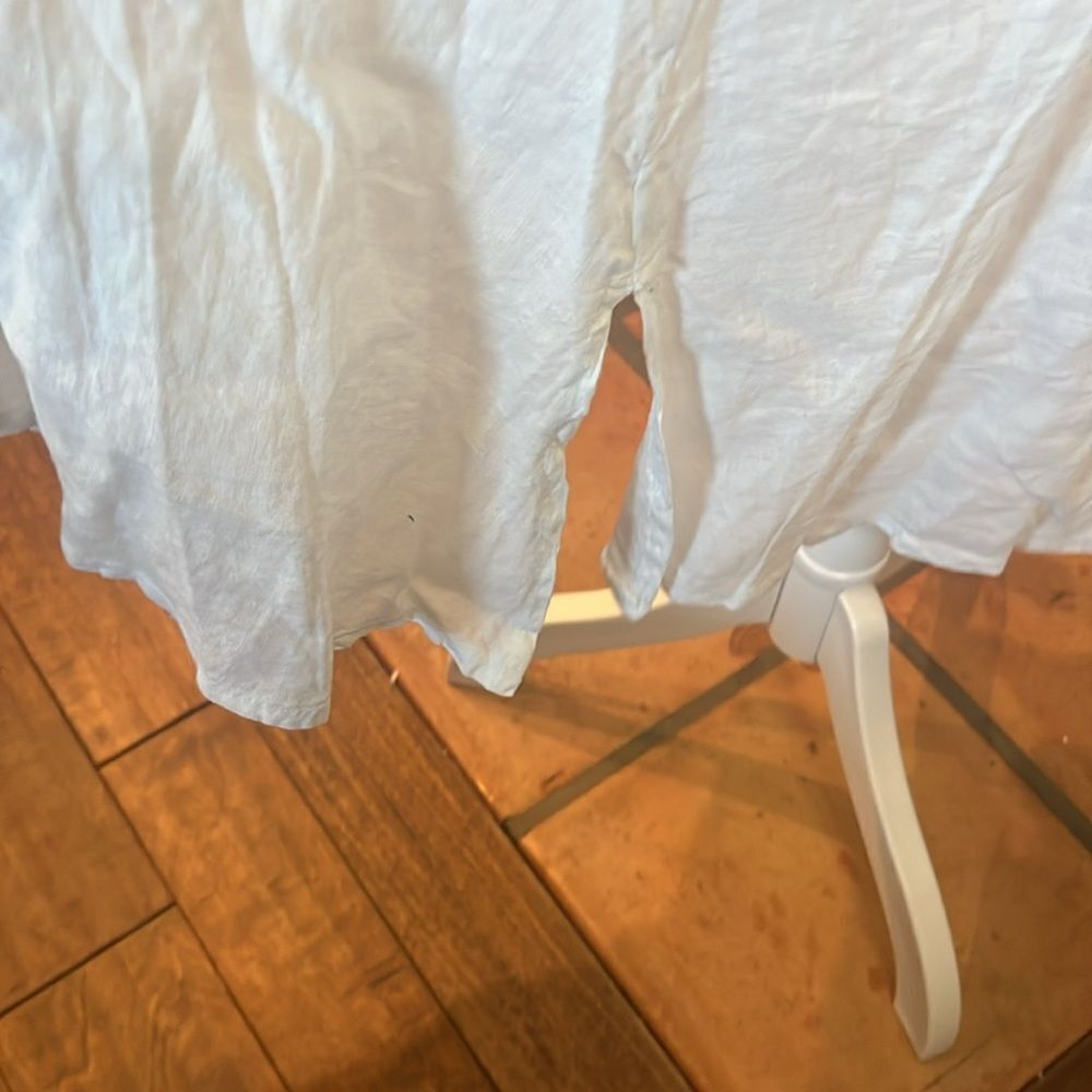 Francesca Bettini White Sheer Sleeveless Linen Dress, size S - Picture 8 of 10